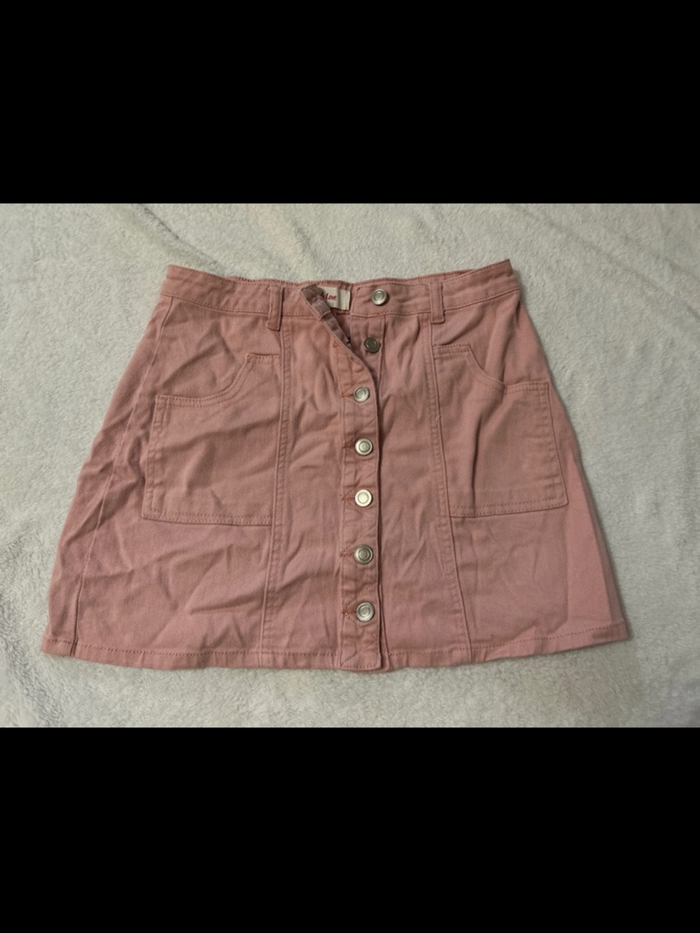 Peach Love California Blush Button-Front Mini Skirt